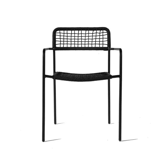 Globe West Dining Chairs Globe West Pier Rope Dining Arm Chair, Black (7953844044025)