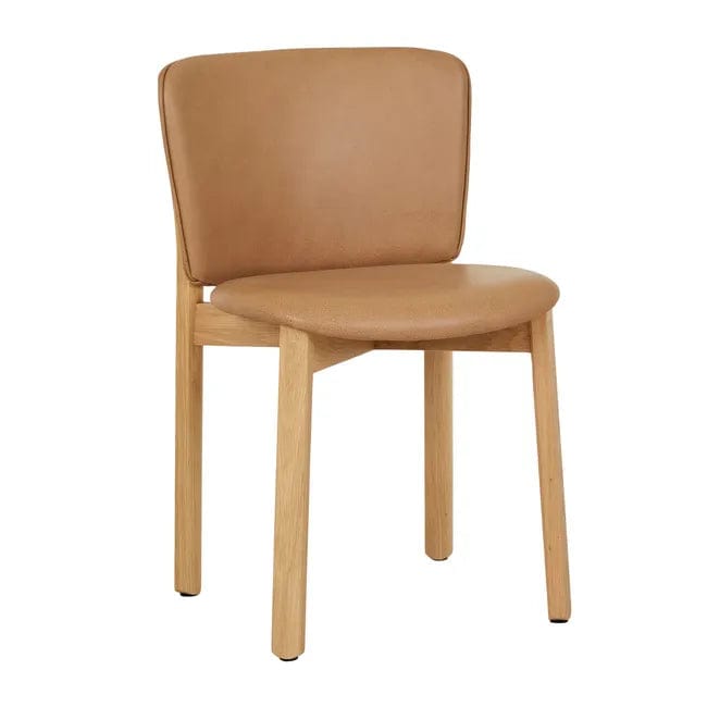 Globe West Dining Chairs Sketch Pinta Dining Chair - Pecan Leather - Light Oak