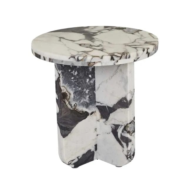 Globe West Side Tables Amara Curve Side Table - Matt Ocean Marble
