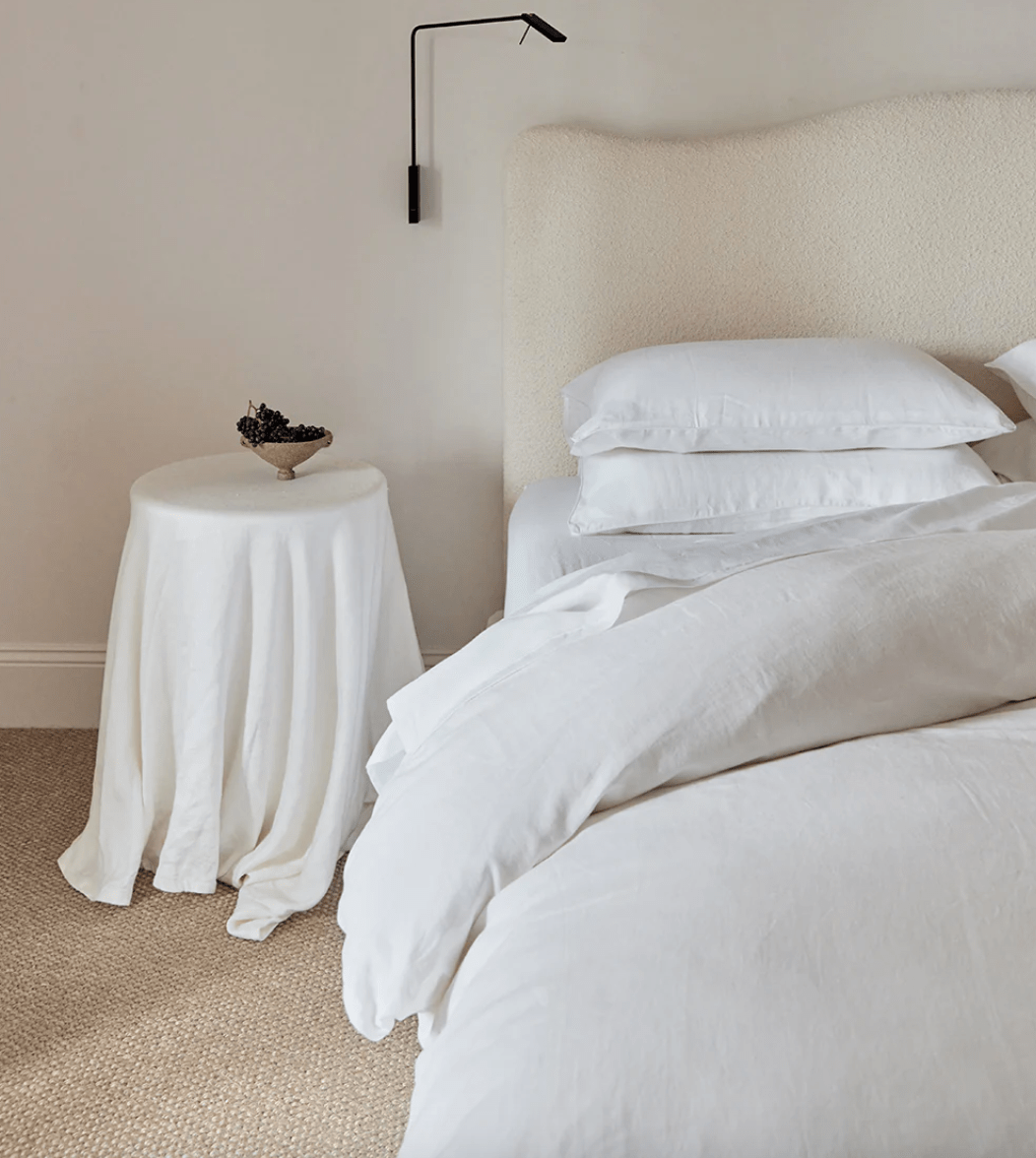 In The Sac Bed Linen In The Sac Linen Piped Sheet Set | White (Various Sizes)