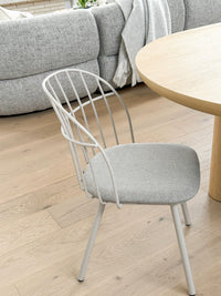 norsu interiors Dining Chairs norsu Elijah Dining or Desk Chair, Oyster Grey Steel with Upholstered Seat