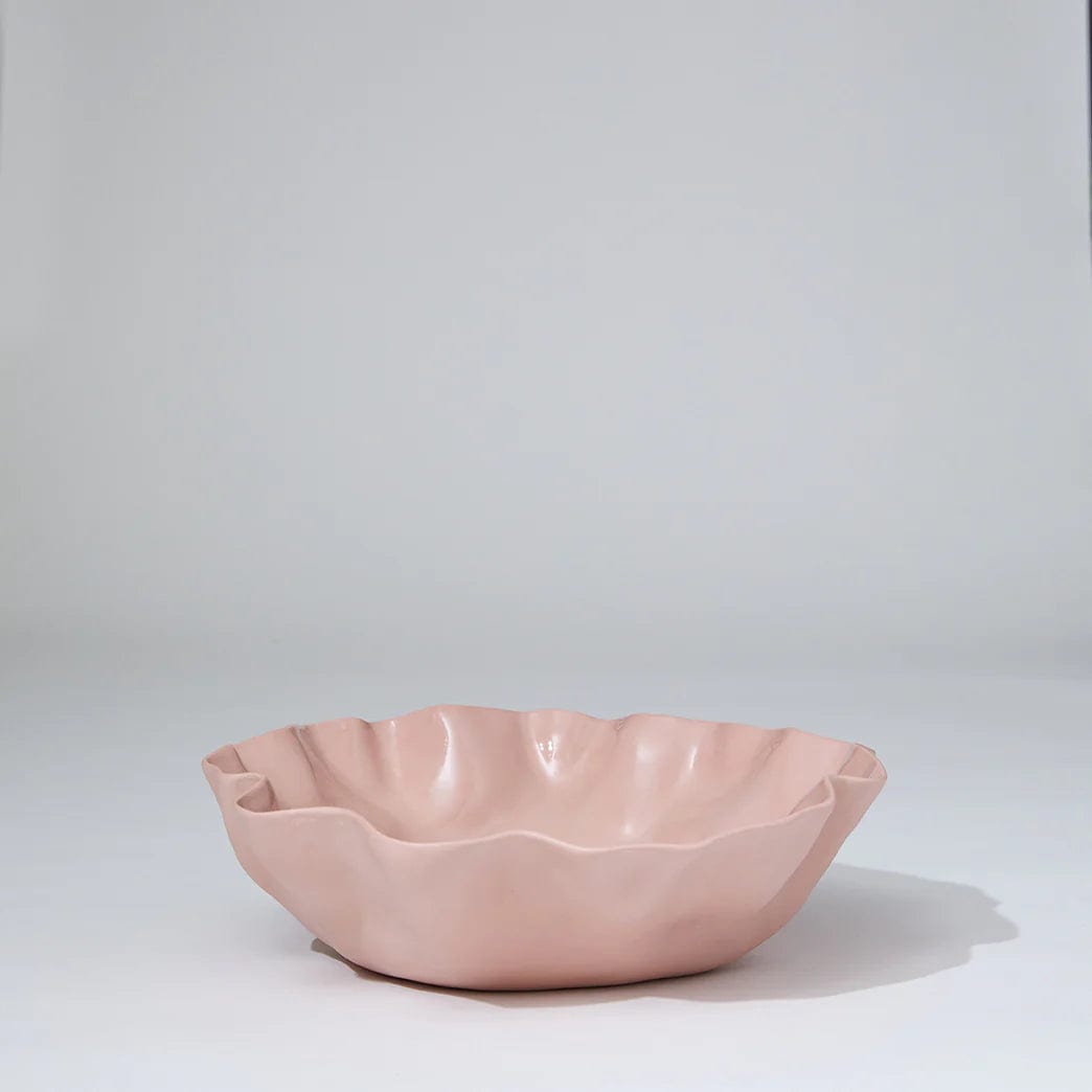 Marmoset Found Vases Marmoset Found Ruffle Bowl, Icy Pink Large