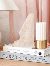 CoTheory Accessories CoTheory Lunar Sculptured Bookend - Beige Travertine (7921157341433)