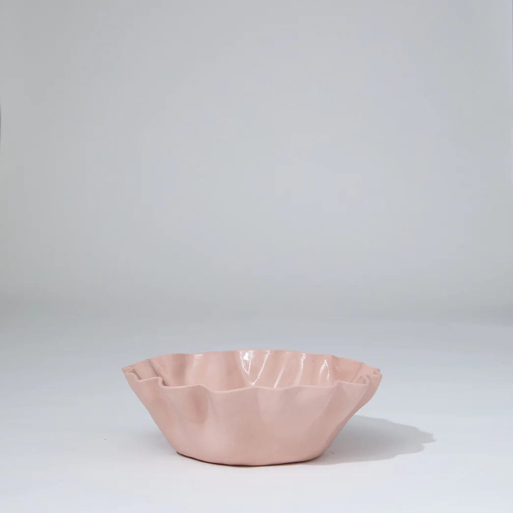 Marmoset Found Vases Marmoset Found Ruffle Bowl, Icy Pink Medium