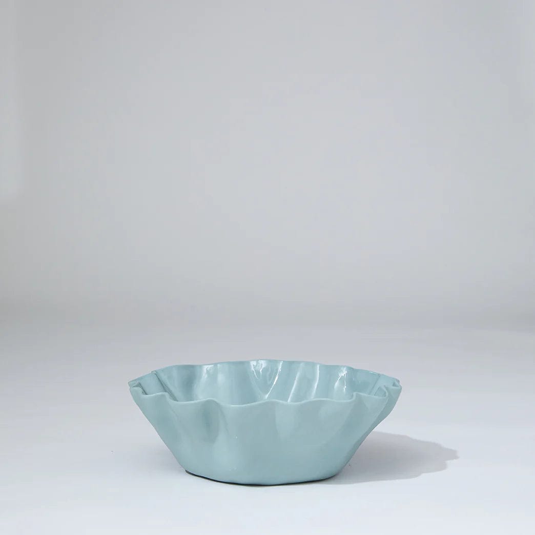 Marmoset Found Vases Marmoset Found Ruffle Bowl, Light Blue Medium