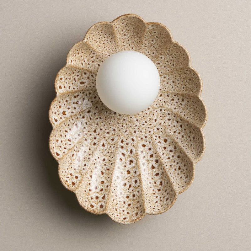 Robert Gordon Interiors Wall Sconce Robert Gordon Oyster Sconce Light, White Ochre