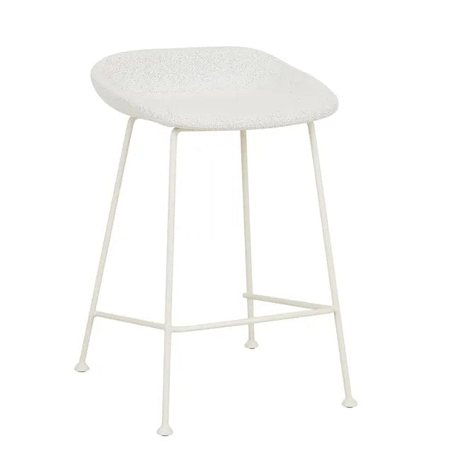 Globe West Bar Stools Globe West Turner Barstool - Birch Boucle - Bone Powdercoated Metal