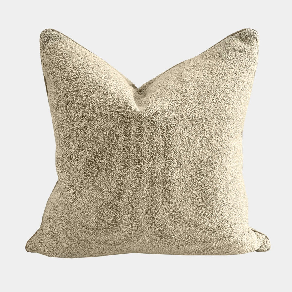 norsuHOME Cushions norsuHOME Cushion - Linseed Boucle with Blush Leather piping, Various Sizes