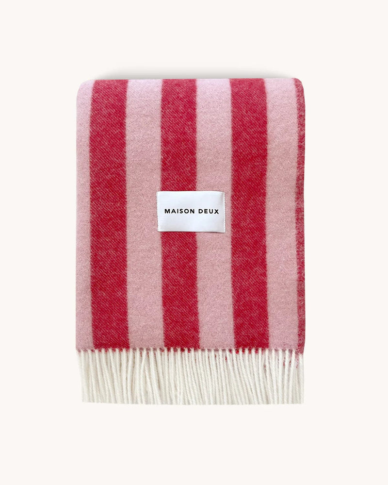 Mason Deux Blankets & Throws Maison Deux Candy Wrap Blanket Pink Cherry