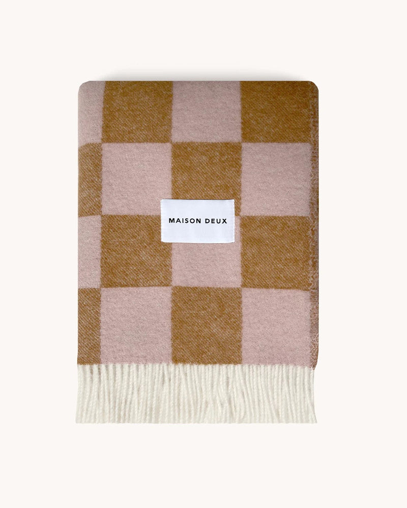 Mason Deux Blankets & Throws Maison Deux Checkerboard Blanket Terra Pink