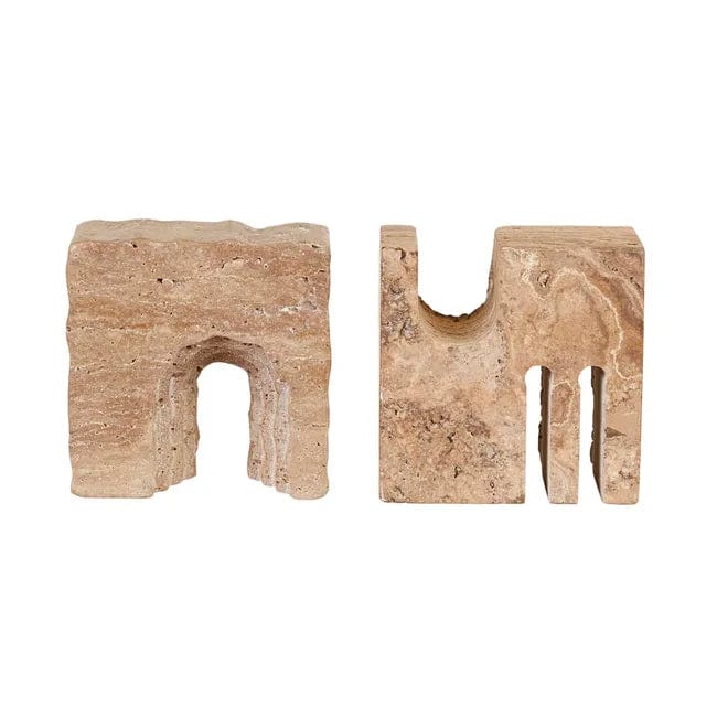 Globe West Accessories Rufus Rovine Set of 2 Bookends - Travertine