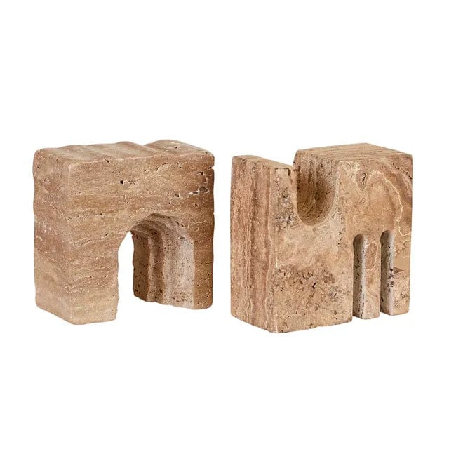 Globe West Accessories Rufus Rovine Set of 2 Bookends - Travertine