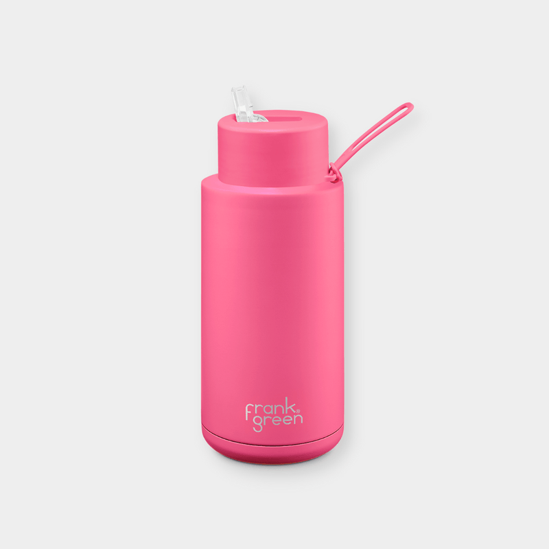 Frank Green Drink Bottle Frank Green Ceramic Reusable Bottle - 34oz / 1,000ml, Neon Pink (7956778975481)