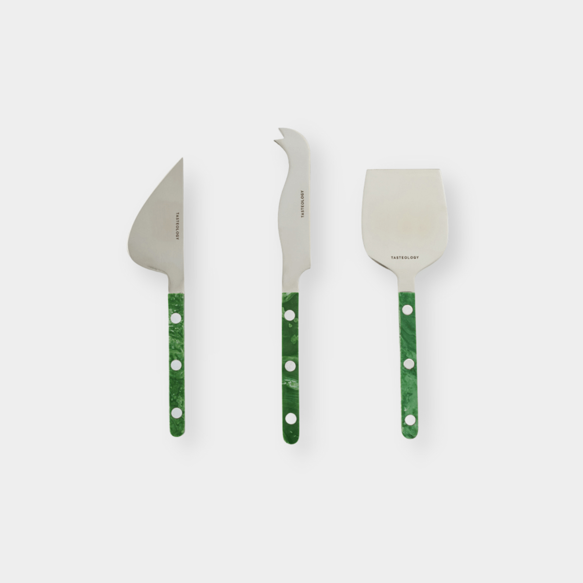 Tasteology Cheese Knives Tasteology Cheese Knives Set of 3, Emerald