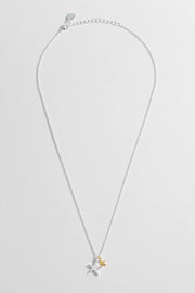 Estella Bartlett Necklace Estella Bartlett Two Tone Double Star Necklace - Silver Plated