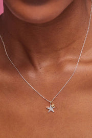 Estella Bartlett Necklace Estella Bartlett Two Tone Double Star Necklace - Silver Plated