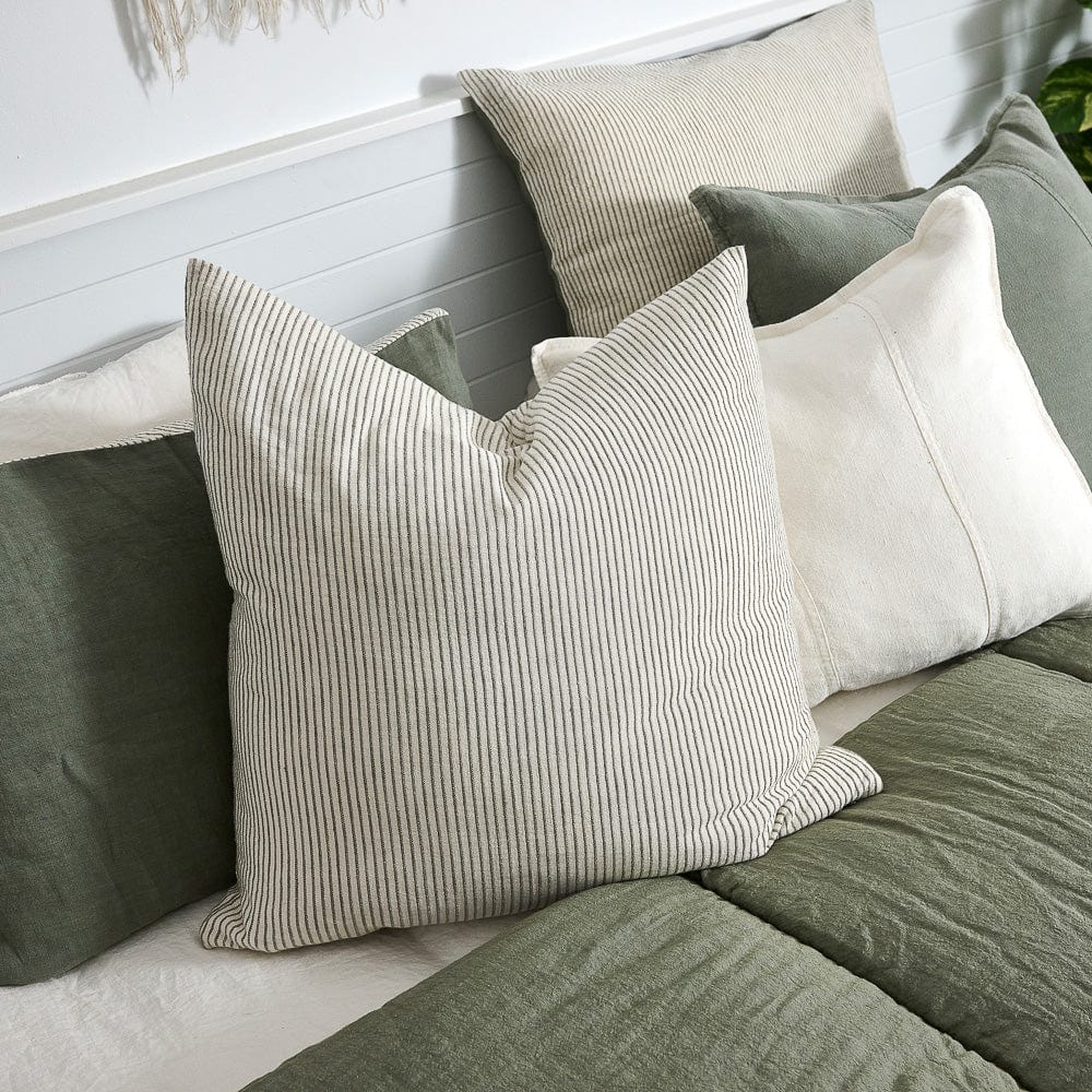 Eadie Lifestyle Cushions Eadie Lifestyle Marina Cushion - Various Sizes, White/Pistachio Stripe (7952827547897)