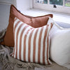 Eadie Lifestyle Cushions Eadie Lifestyle Santi Linen Cushion - Various Sizes, White/Nutmeg Stripe (7952831414521)