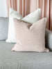 norsuHOME Cushions Fontaine Nude with Blush Leather piping