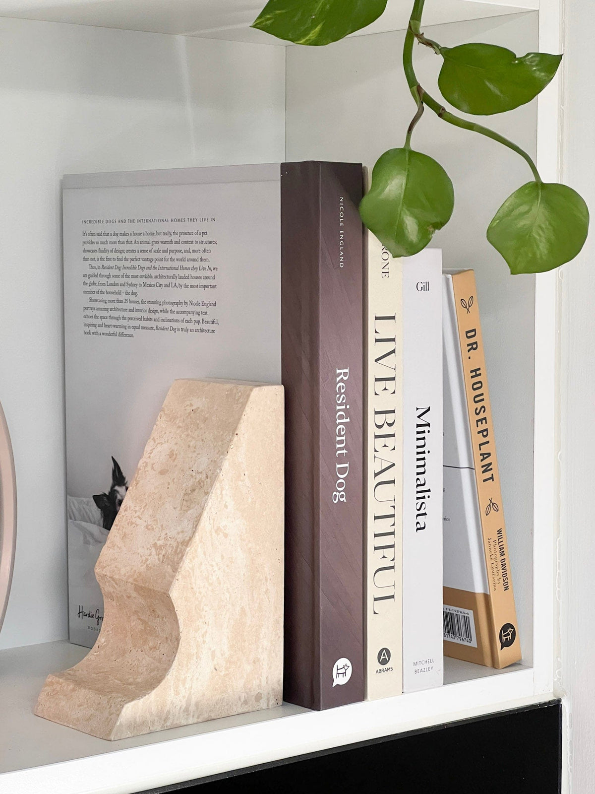 CoTheory Accessories CoTheory Lunar Sculptured Bookend - Beige Travertine