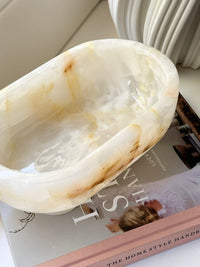 CoTheory Accessories CoTheory The Muse Footed Oval Tray - White Onyx