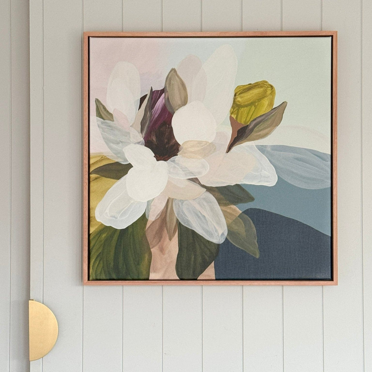 Prudence Demarchi Prints Prudence Demarchi Magnolia in White Fine Art Canvas Print - 60x60cm - store pick up only