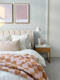 Mason Deux Blankets & Throws Maison Deux Checkerboard Blanket Terra Pink