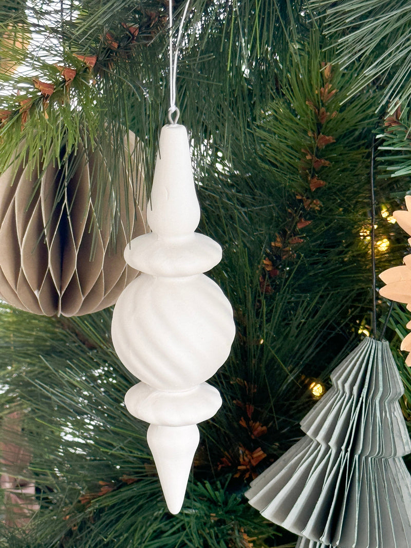 Robert Gordon Christmas Decorations Robert Gordon Hanging Fluted Bauble Ornaments, Set Of 3 - White