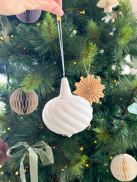 Robert Gordon Christmas Decorations Robert Gordon Hanging Fluted Bauble Ornaments, Set Of 3 - White