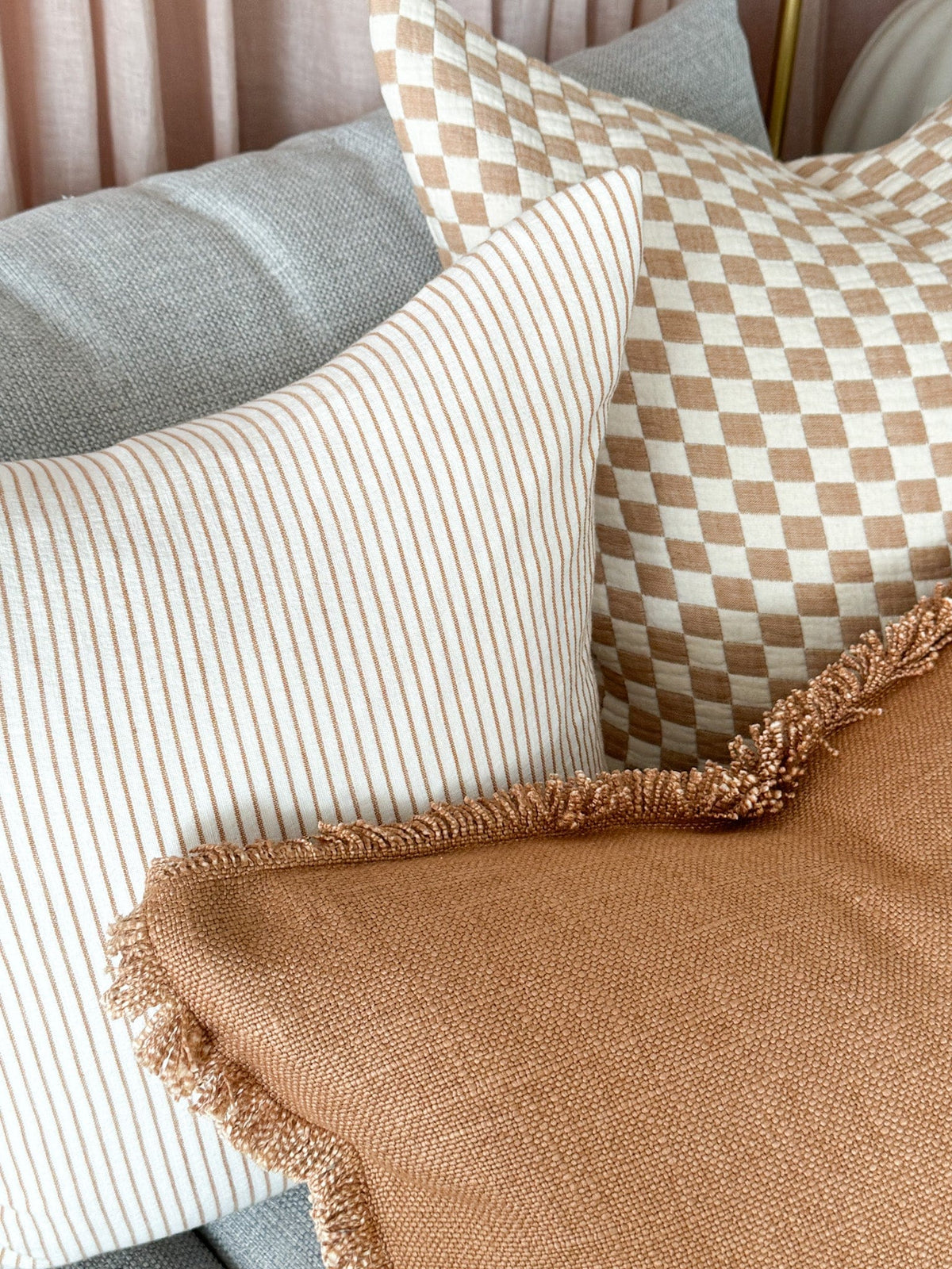 Eadie Lifestyle Cushions Eadie Lifestyle Gambit Cushion - Various Sizes, White/Nutmeg