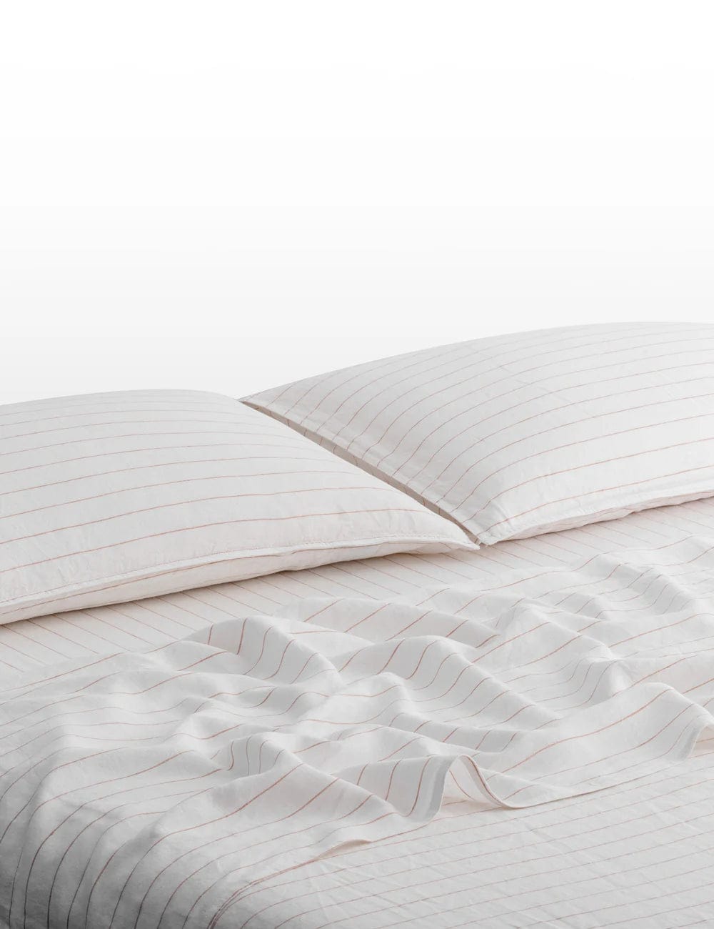 In The Sac Bed Linen In The Sac Linen Sheet Set | White / Nude Stripe (Various Sizes)