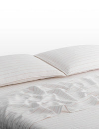 In The Sac Bed Linen In The Sac Linen Sheet Set | White / Nude Stripe (Various Sizes)
