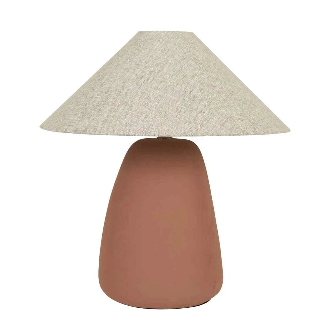Globe West Lamps Globe West Lorne Pebble Table Lamp - Terracotta/Oat