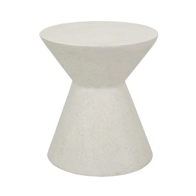 Globe West Side Tables Granada Hourglass Side Table (Outdoor) - White Fleck