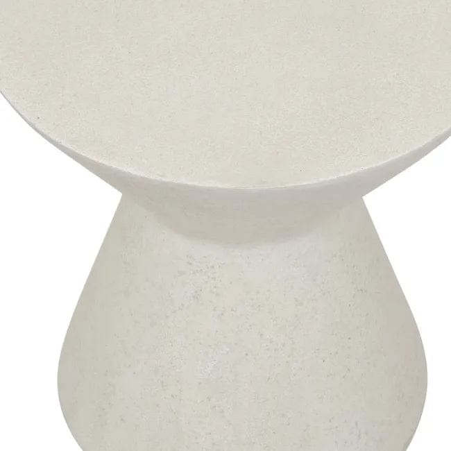 Globe West Side Tables Granada Hourglass Side Table (Outdoor) - White Fleck