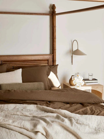 L&M Home Cushions L&M Ava Pure Linen Cushion, Nougat 65 x 45cm