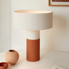 klaylife Lamps POTT Terra Table Lamp, Matte White/Dark Terracotta