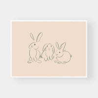 norsu interiors Prints Gigi's Rabbits, Pink / Green