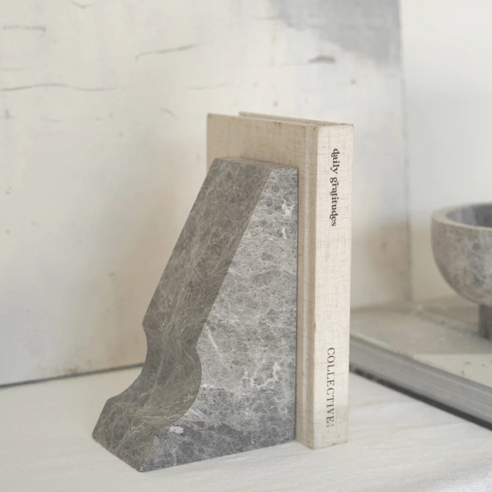 CoTheory Accessories CoTheory Lunar Sculptured Bookend - Tundra Grey Marble (7921160159481)