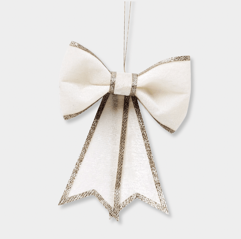 Urban Products Christmas Decorations Large Bow Decoration, Cream