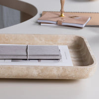 CoTheory Accessories CoTheory The Architect Footed Letter Tray - Beige Travertine (7921166188793)