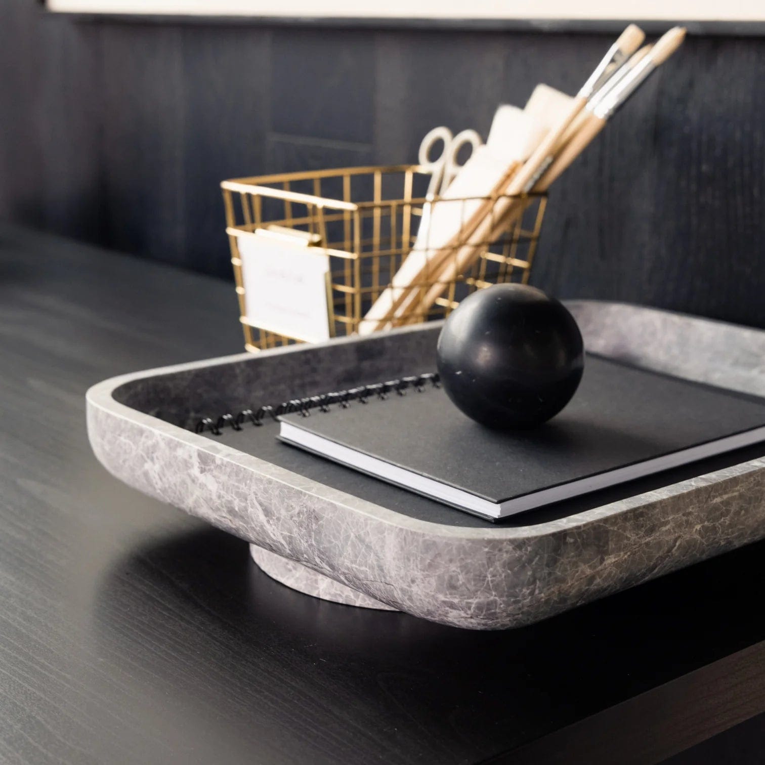 CoTheory Accessories CoTheory The Architect Footed Letter Tray - Tundra Grey Marble (7921171955961)