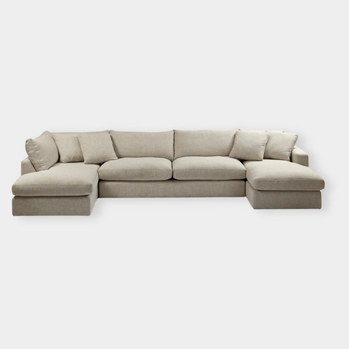 Molmic Shona sofa, Hawthorn Silver Fabic with Oak Timber Legs (Various