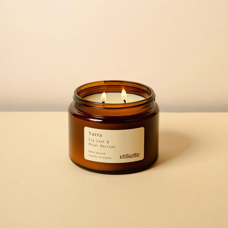 Etikette Candles Candles Etikette Candle - Yarra in Fig Leaf & River Berries, Double Wick