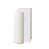 Arty Bub Candles Arty Bub, Ribbed Pillar Candle, Regular, White