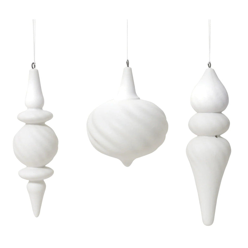 Robert Gordon Christmas Decorations Robert Gordon Hanging Fluted Bauble Ornaments, Set Of 3 - White