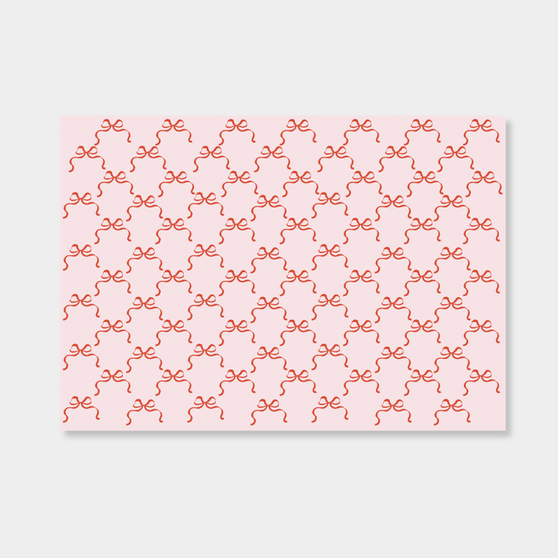 norsu interiors Gift Wrapping norsu Wrapping Paper Red Bows on Pink