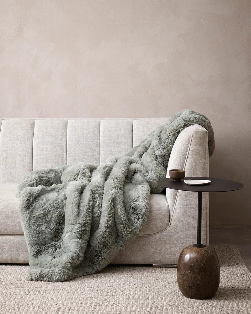 Baya Blankets & Throws Baya Pele Faux Fur Throw - Seafoam