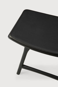 Ethnicraft Bar Stools Ethnicraft Osso stool - Black/ Black Leather