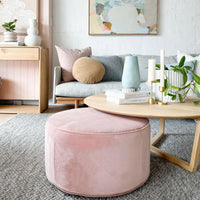 norsu interiors Ottomans norsuHOME Ottoman, Pastel Paradise Blush Velvet (Various Sizes) (4778269376596)